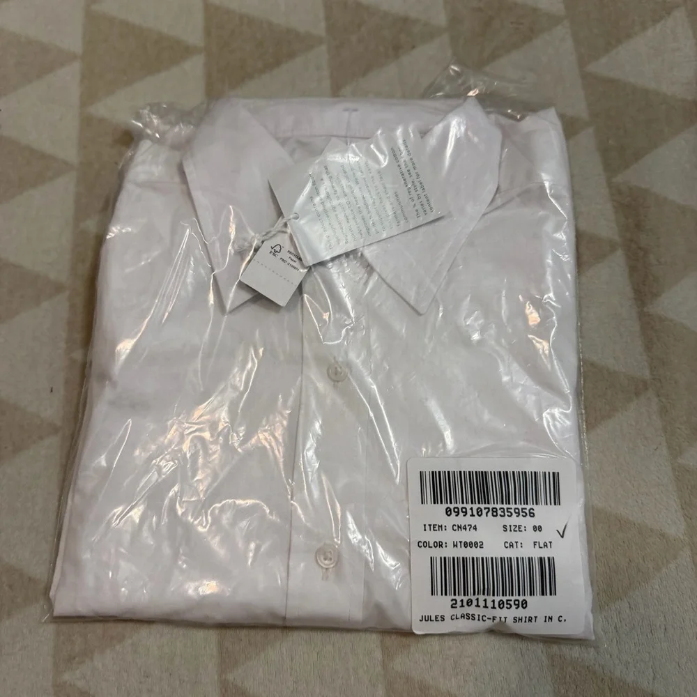 J crew white Jules classic-fit shirt in cotton poplin